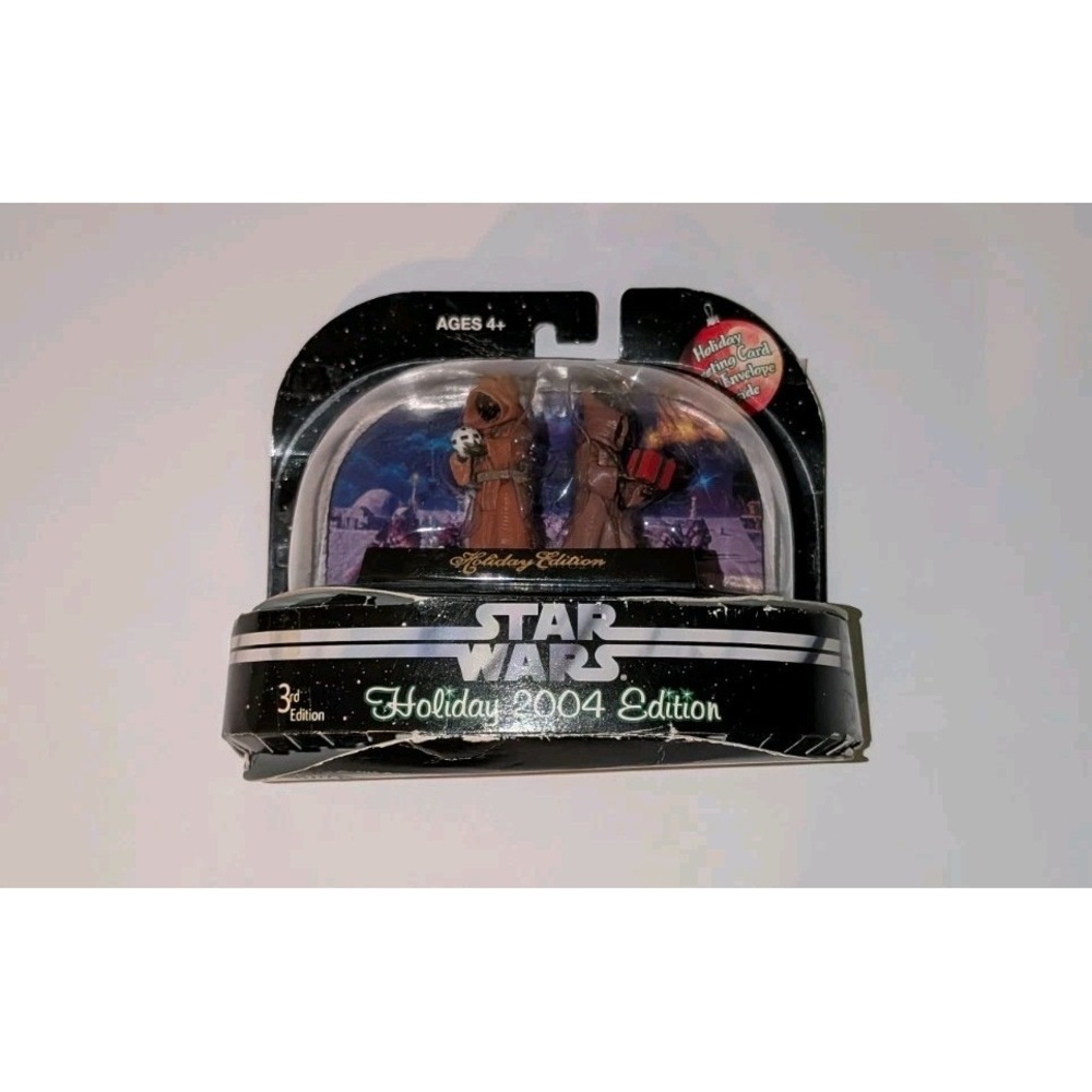 STAR WARS Holiday Edition (2004) Christmas JAWAS Action Figures & Card‎ NEW
